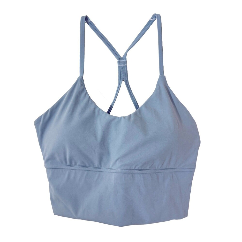 HALARA Padded Racerback Workout Longline Support Tank Bra Top L Lt Blue NWT B10